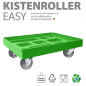 Preview: KISTENROLLER EASY 600x400 RAL 6018 grün