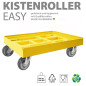 Preview: KISTENROLLER EASY 600x400 RAL 1021 gelb