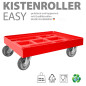 Preview: KISTENROLLER EASY 600x400 RAL 3000 rot