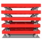 Preview: KISTENROLLER TWIN 800x600 RAL 3000 rot