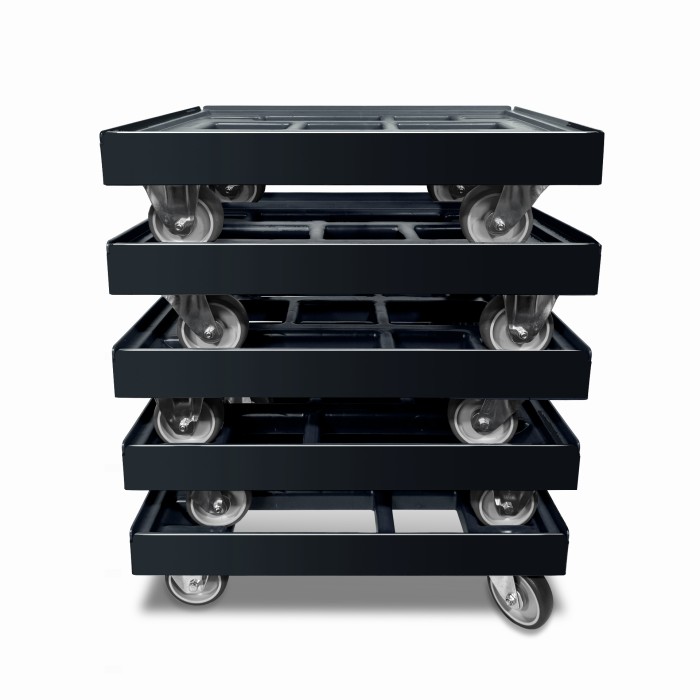 KISTENROLLER EASY 600x400 RAL 9004 schwarz