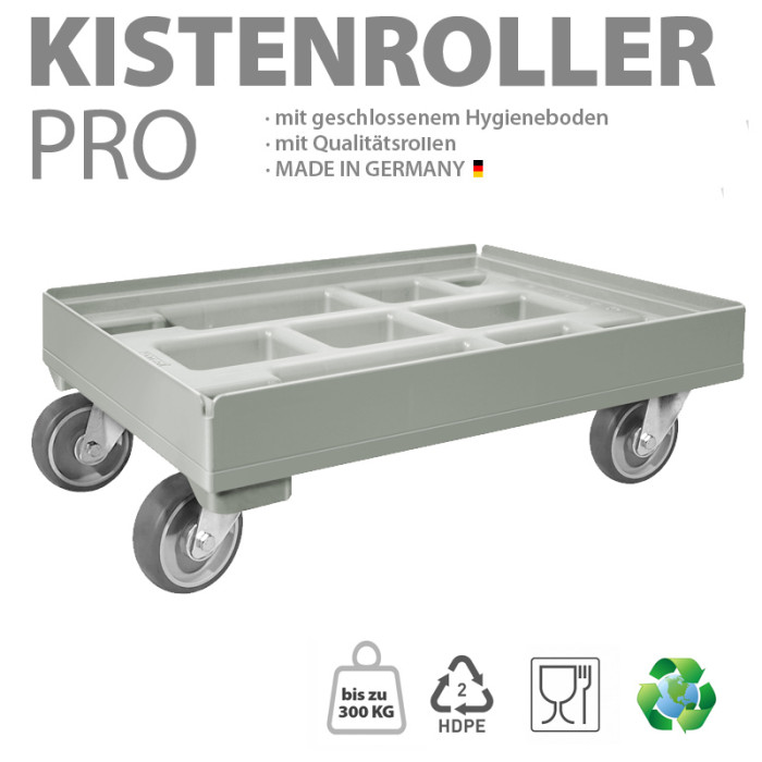 KISTENROLLER PRO 600x400 RAL 7037 grau