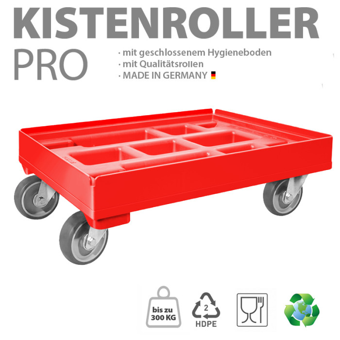 KISTENROLLER PRO 600x400 RAL 3000 rot