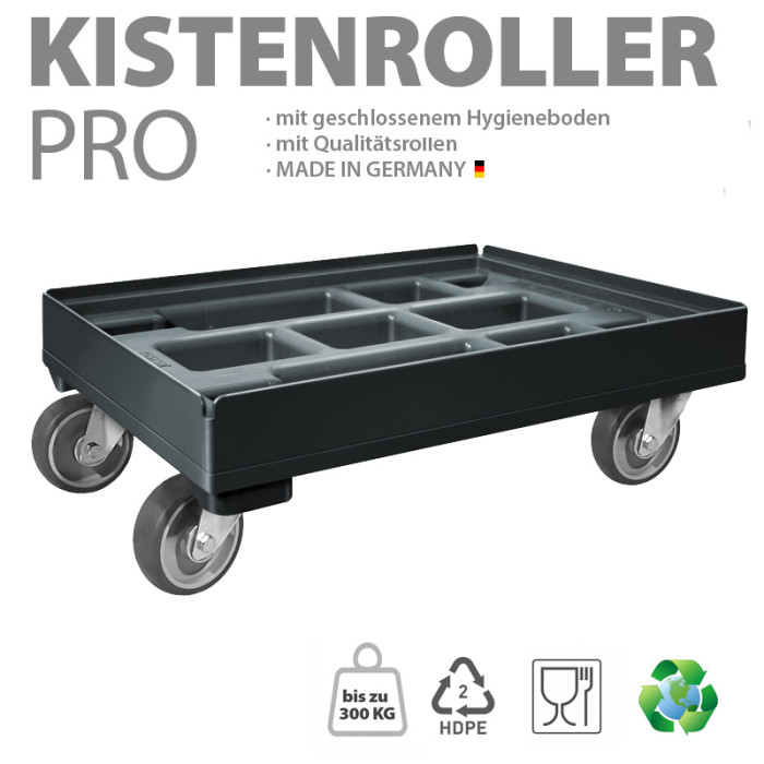 KISTENROLLER PRO 600x400 RAL 9004 schwarz