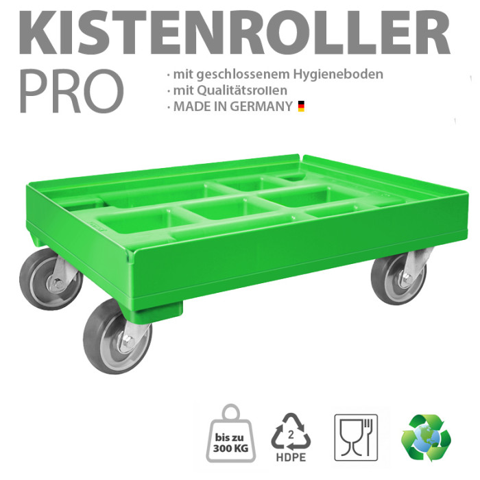 KISTENROLLER PRO 600x400 RAL 6018 grün