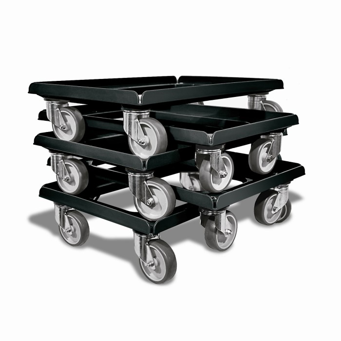 KISTENROLLER LIGHT 600x400 RAL 9004 schwarz