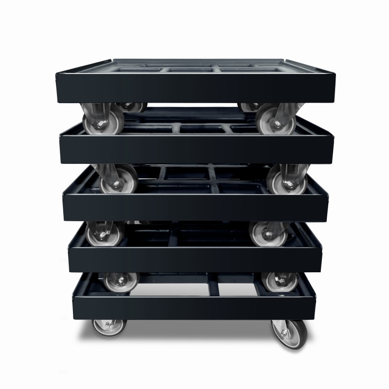 KISTENROLLER EASY 600x400 RAL 9004 schwarz