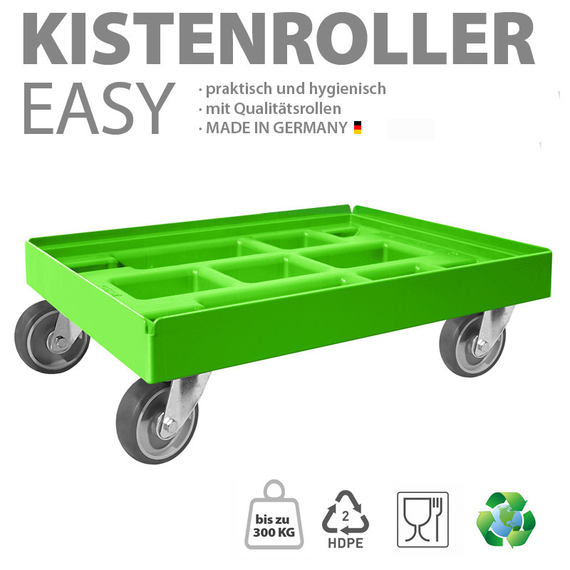 KISTENROLLER EASY 600x400 RAL 6018 grün