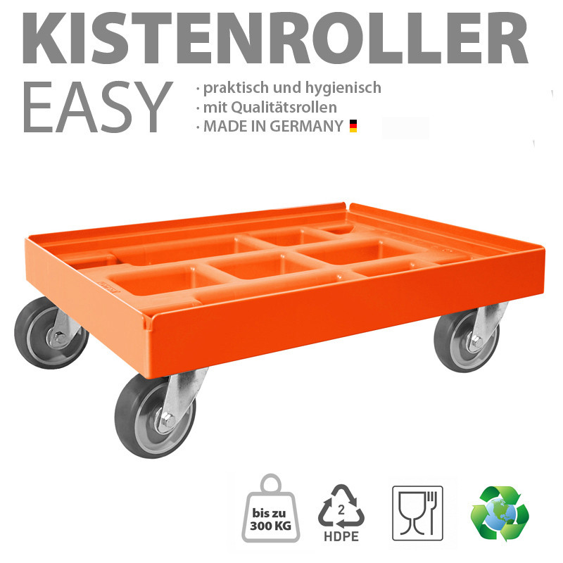 KISTENROLLER EASY 600x400 RAL 2004 orange