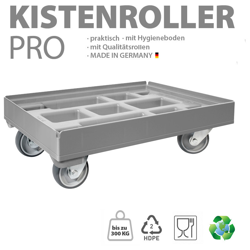 KISTENROLLER PRO 600x400 RAL 7037 grau