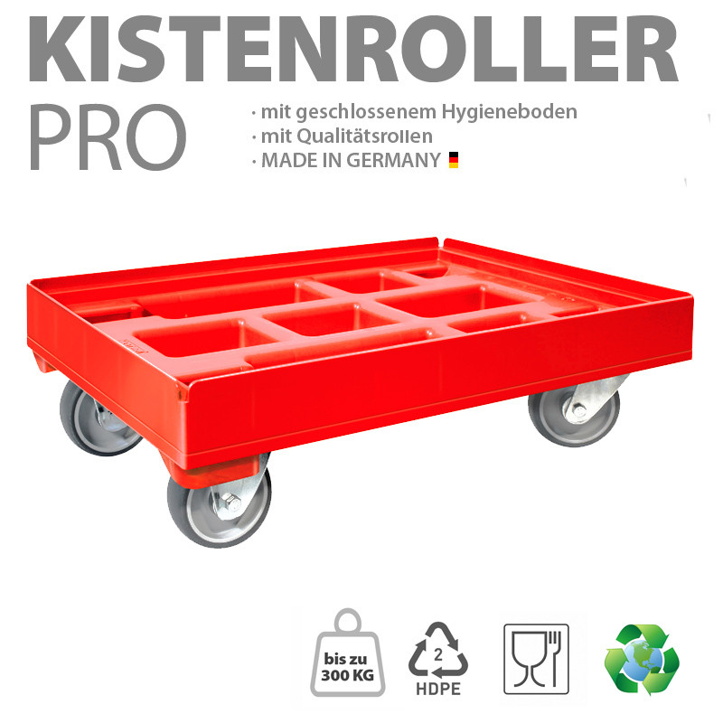 KISTENROLLER PRO 600x400 RAL 3000 rot