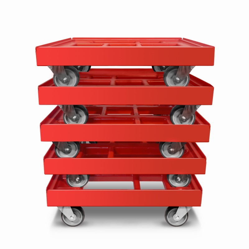 KISTENROLLER EASY 600x400 RAL 3000 rot