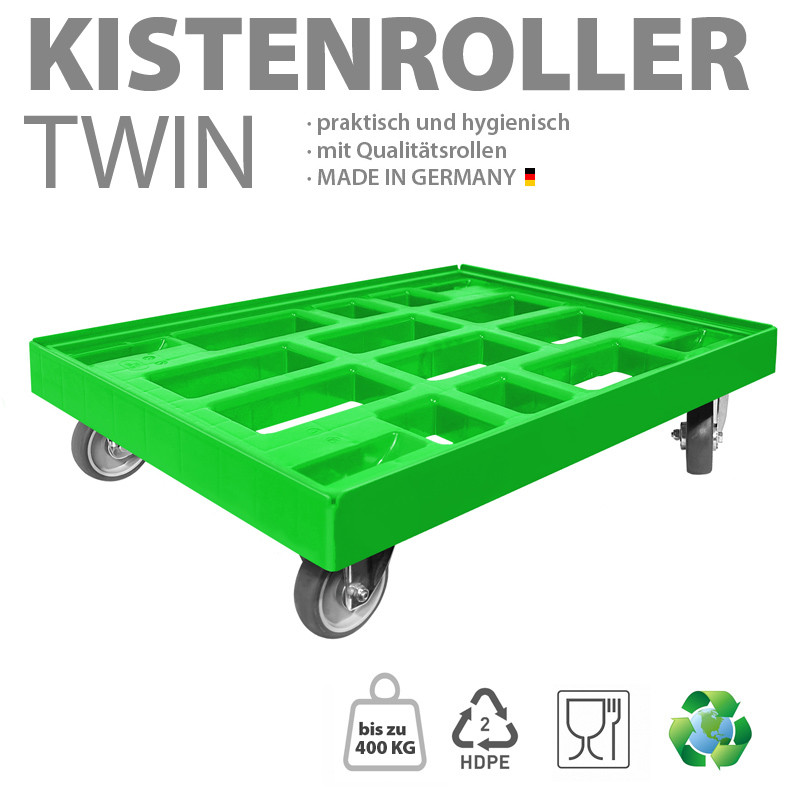KISTENROLLER TWIN 800x600 RAL 6018 grün