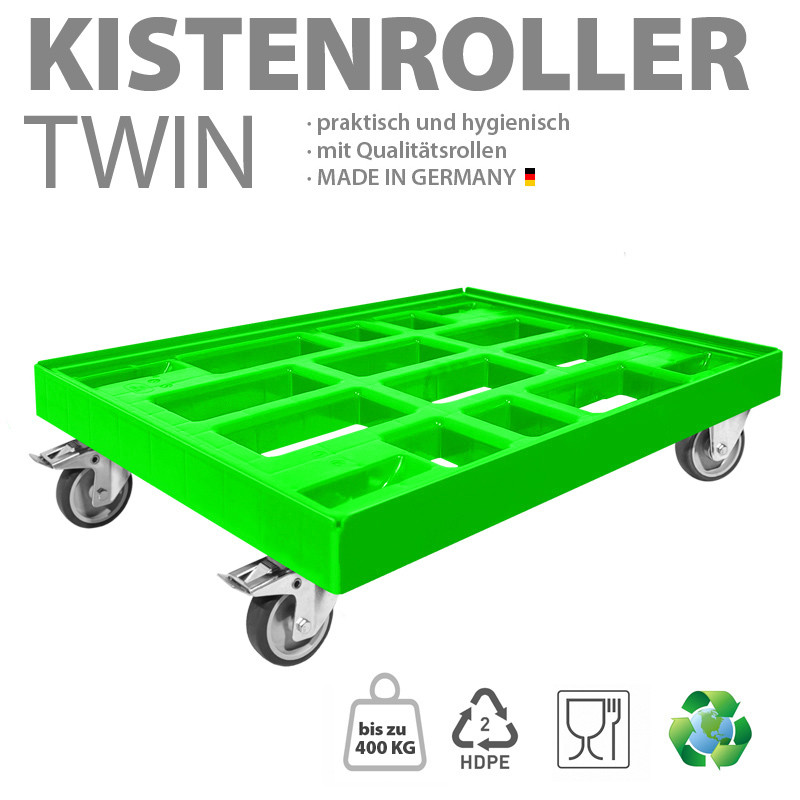 KISTENROLLER TWIN 800x600 RAL 6018 grün