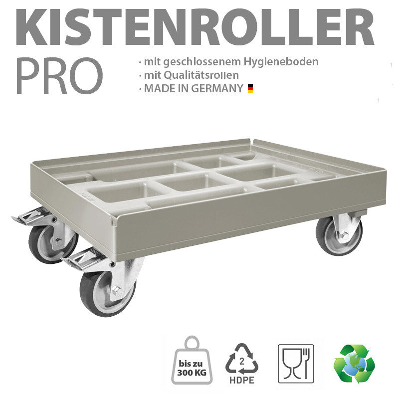 KISTENROLLER PRO 600x400 RAL 7037 grau
