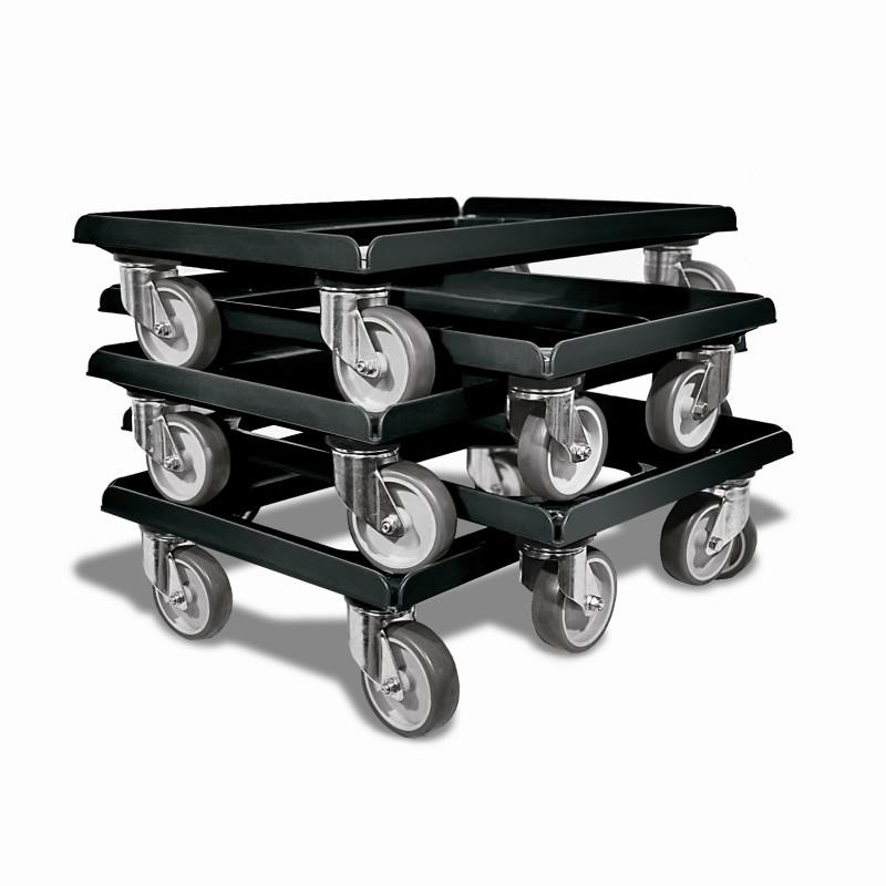 KISTENROLLER LIGHT 600x400 RAL 9004 schwarz